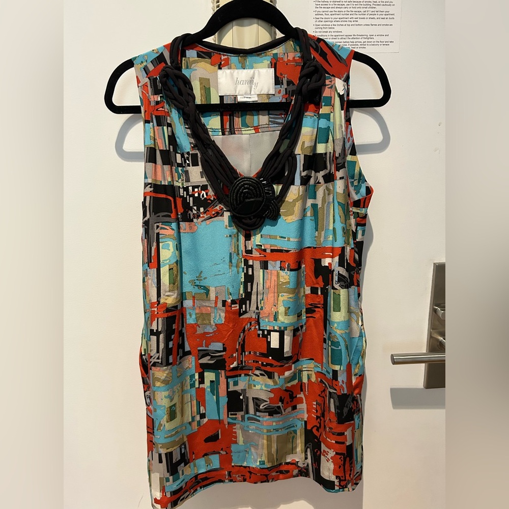 Hanii y silk embellished shift dress- size 42